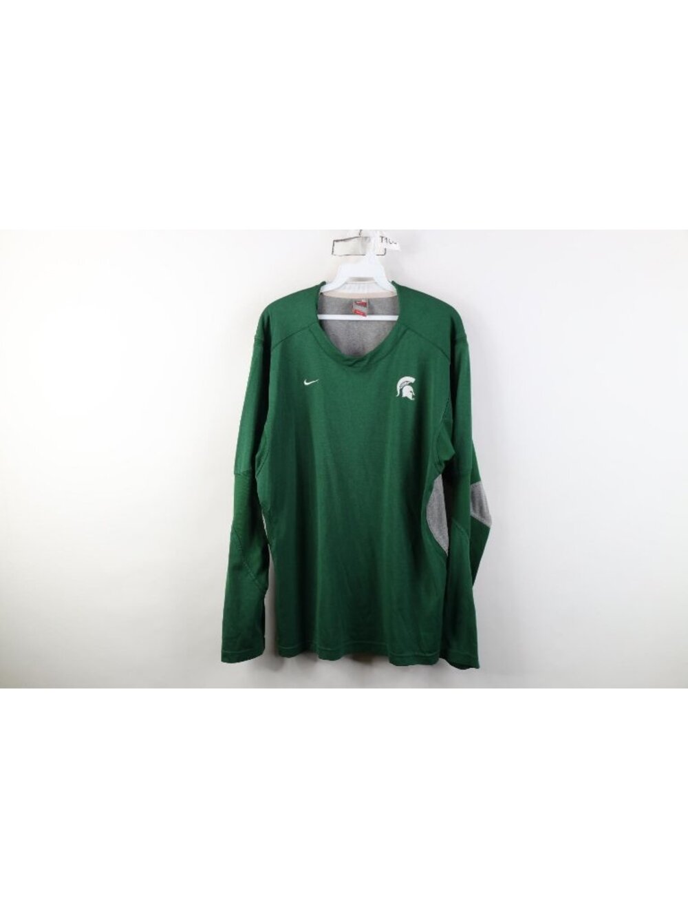 Vtg Nike Mens XL Team Issue Michigan State University Football Long Sleeve Shirt